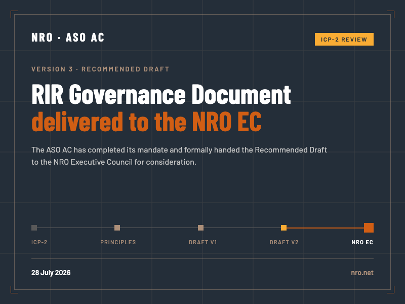 RIR Governance Document delivered to the NRO EC