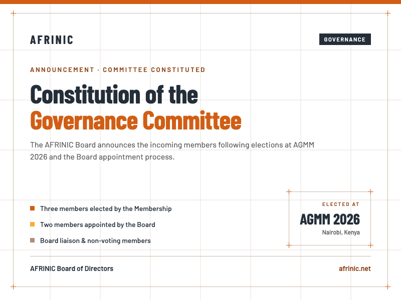 Constitution of the AFRINIC Governance Committee