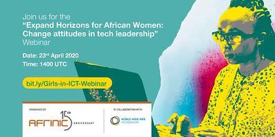 Participez au prochain webinaire d'AFRINIC dans le cadre de la Journée mondiale des jeunes filles dans les TIC 2020
